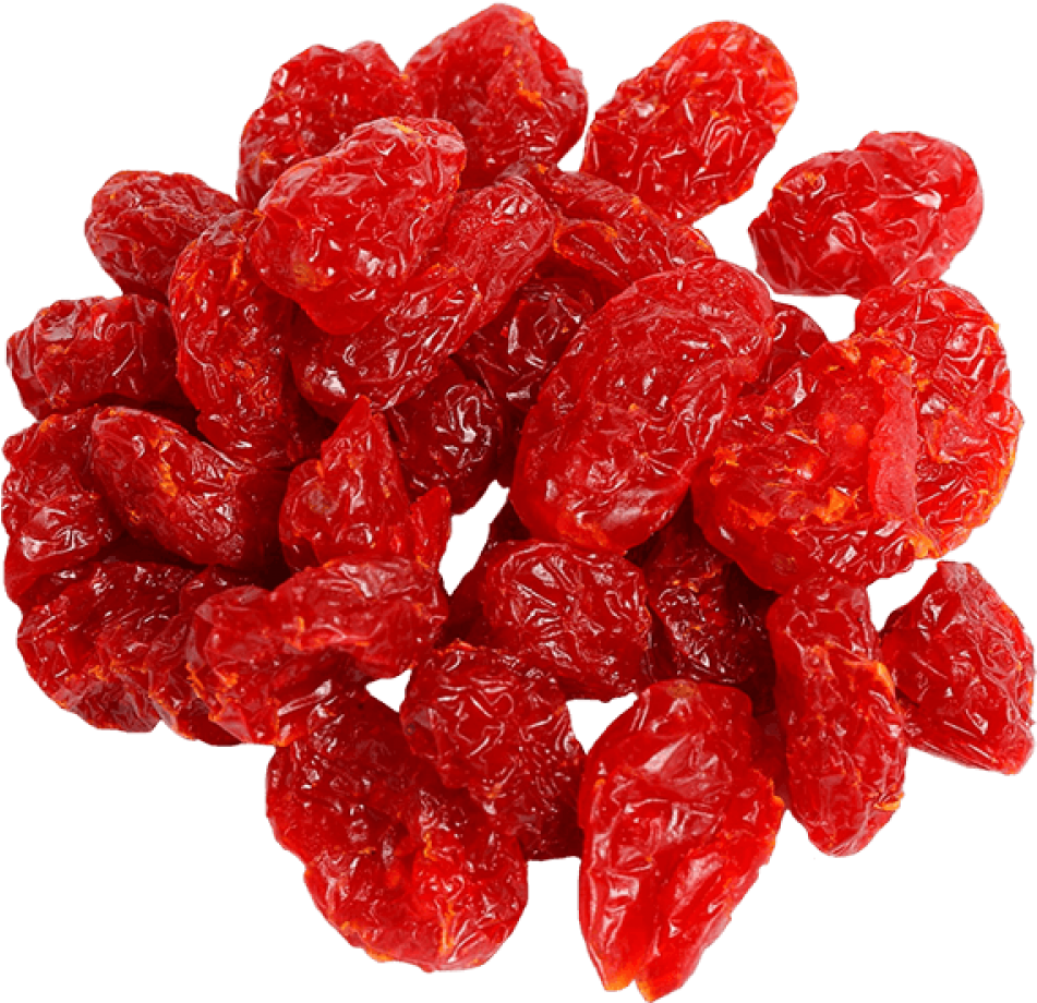 Dried Red Cherries Isolated Background PNG