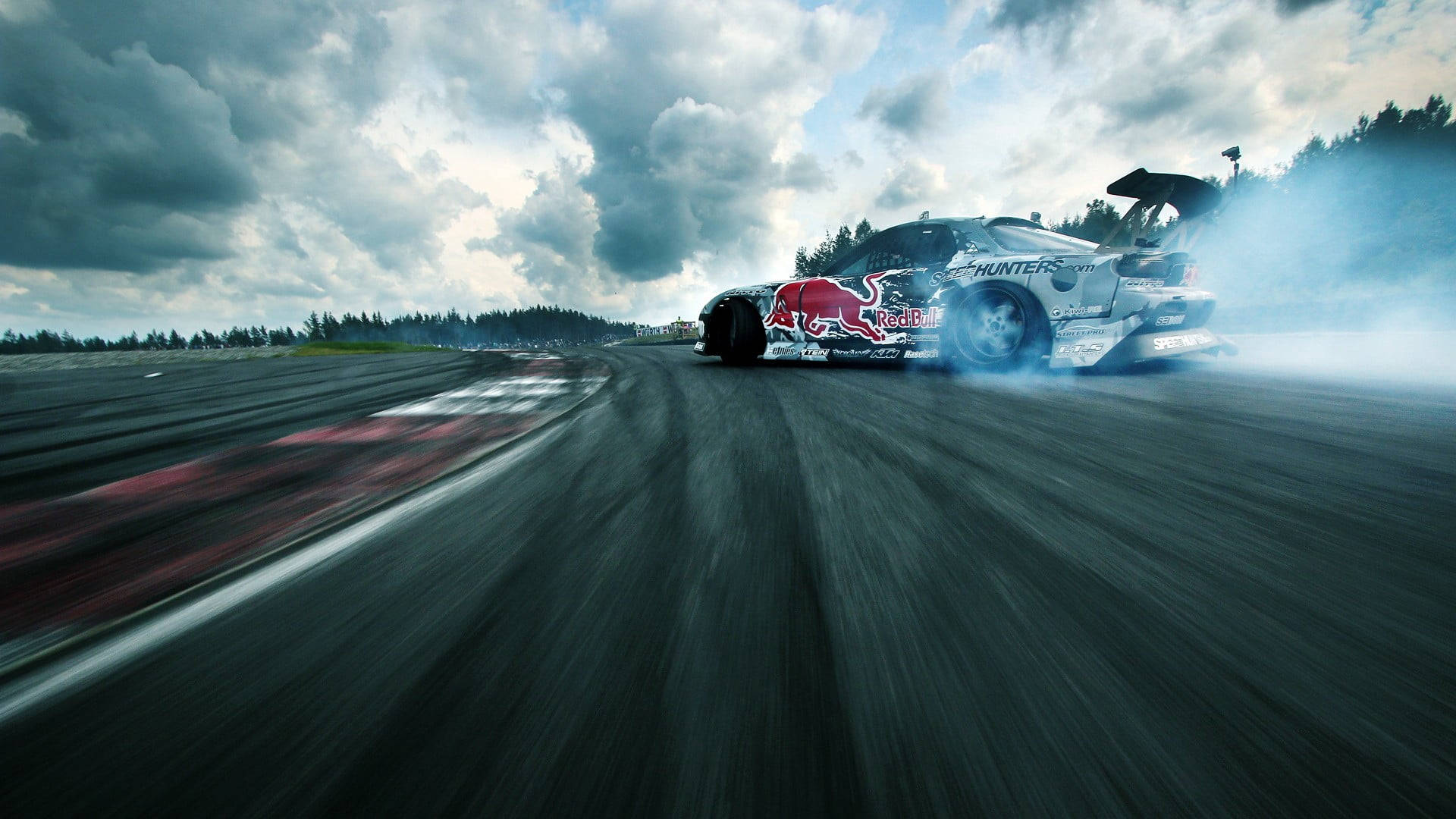 Drift Cars Red Bull Sponsored Wallpaper