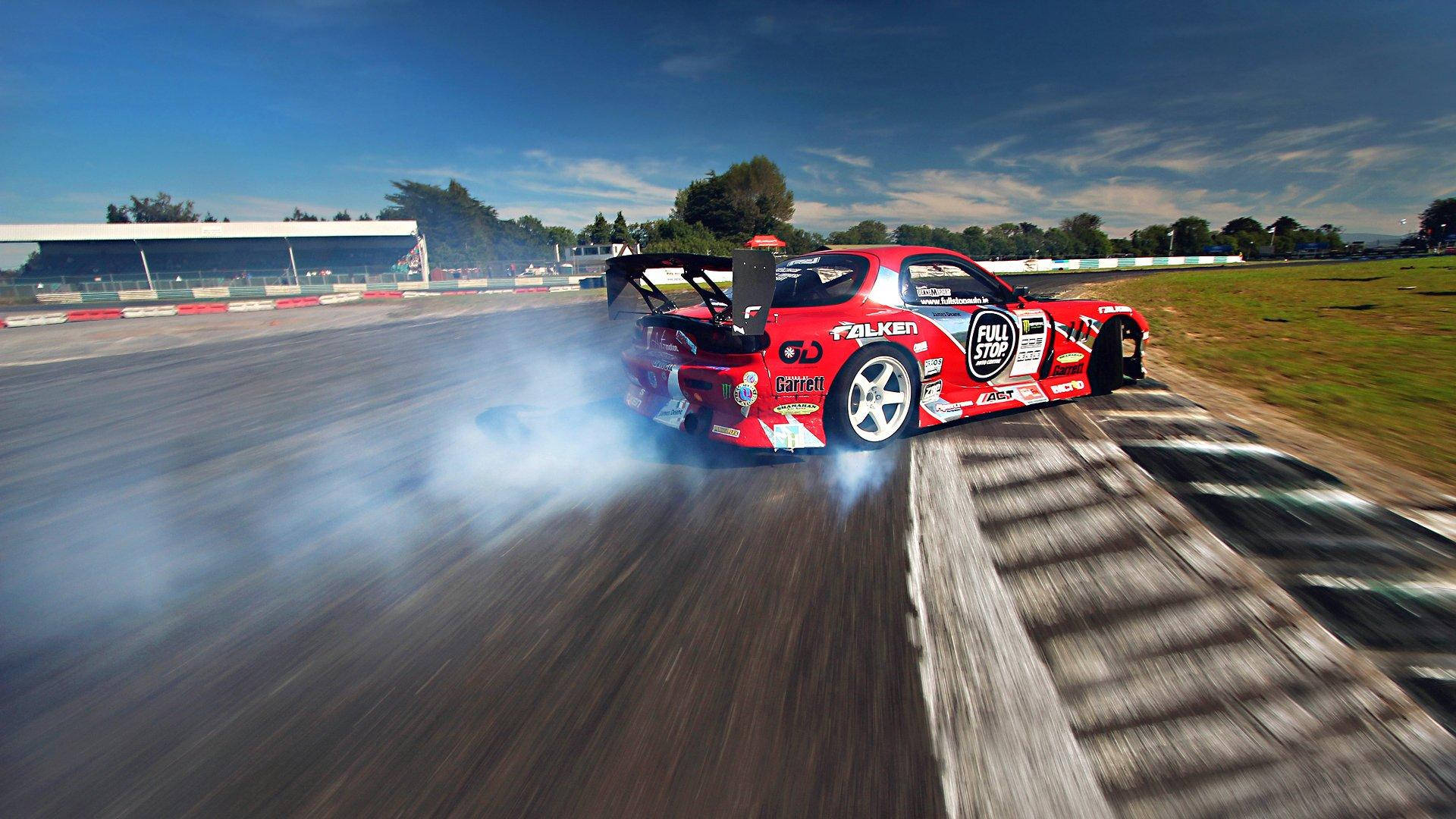 Drift Cars Red Mazda Rx-7 Background