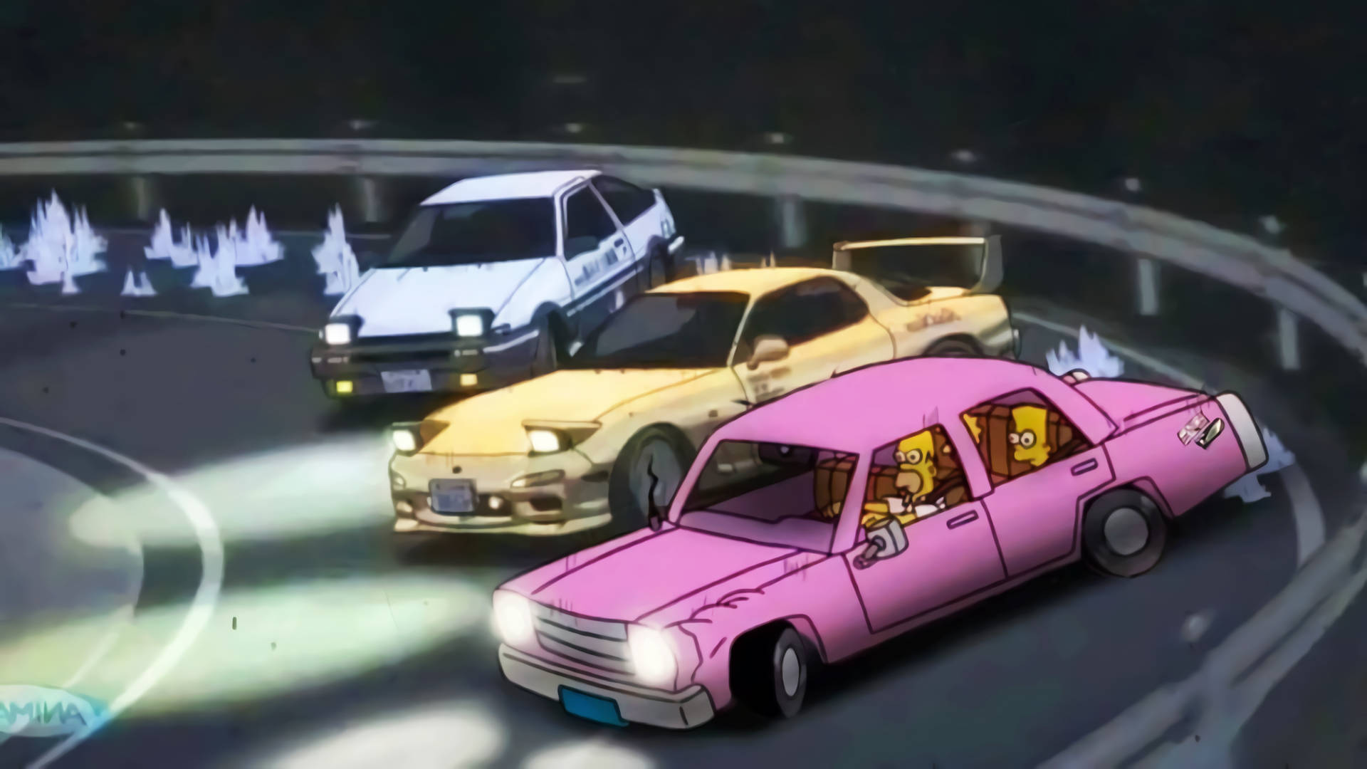 Drift Cars Simpsons Background