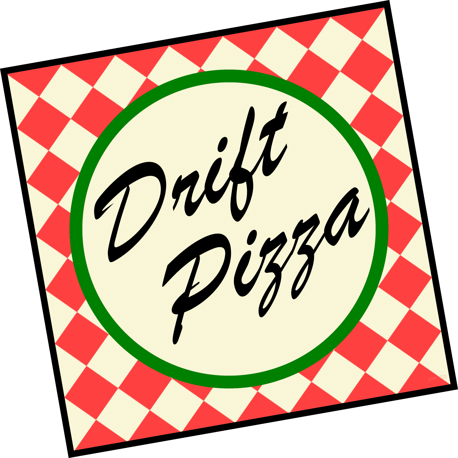 Drift Pizza Box Design PNG