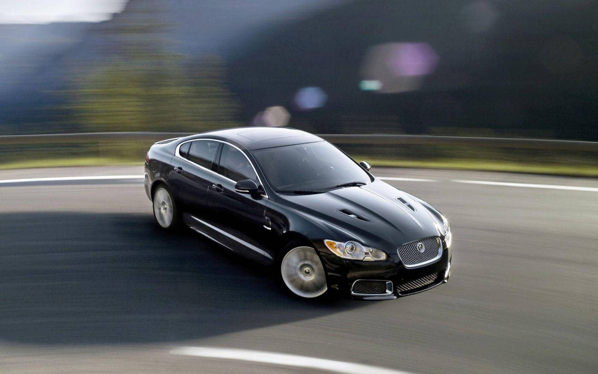 Drifting Black Jaguar Car Wallpaper