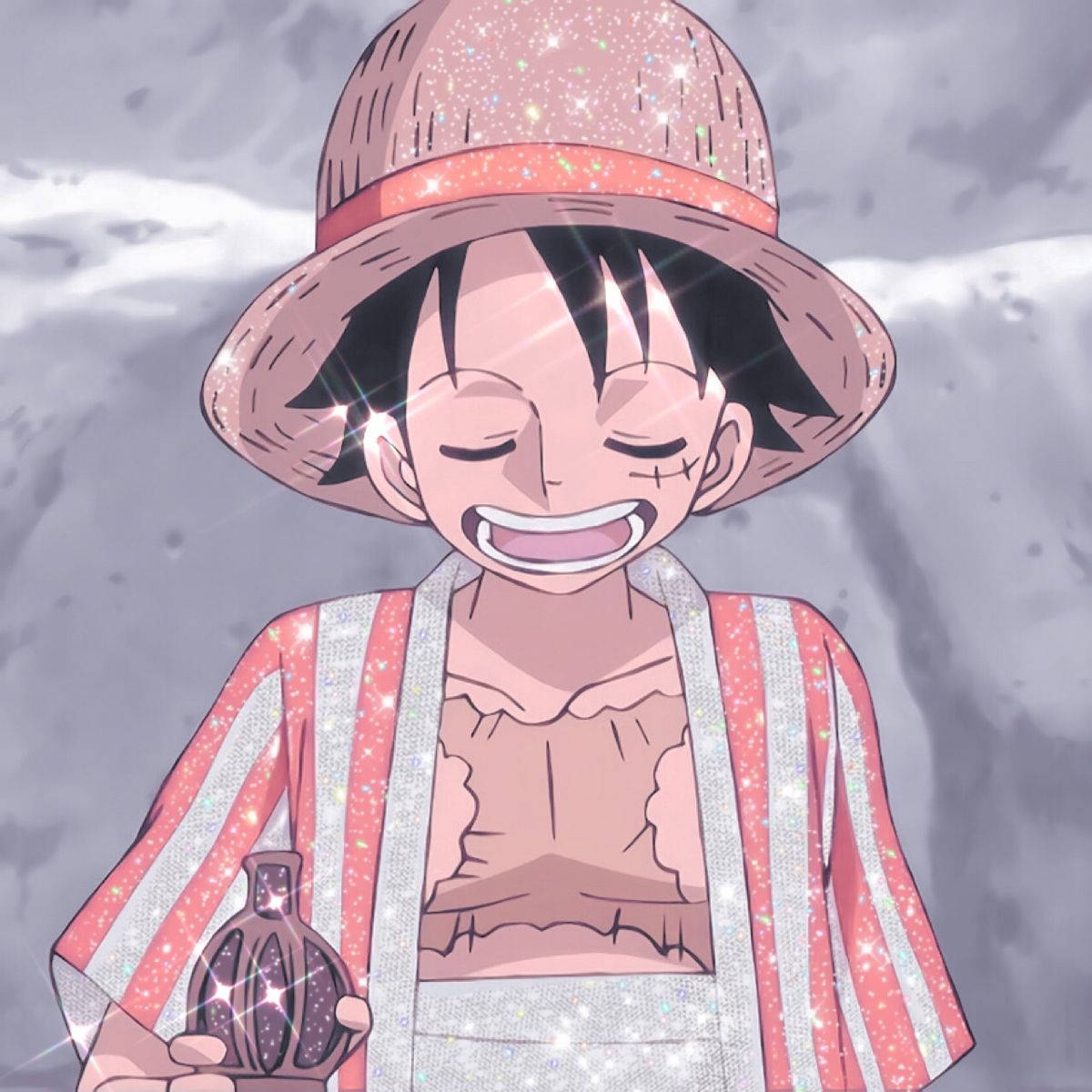 Drinking Luffy Pfp Shiny One Piece Movie Background