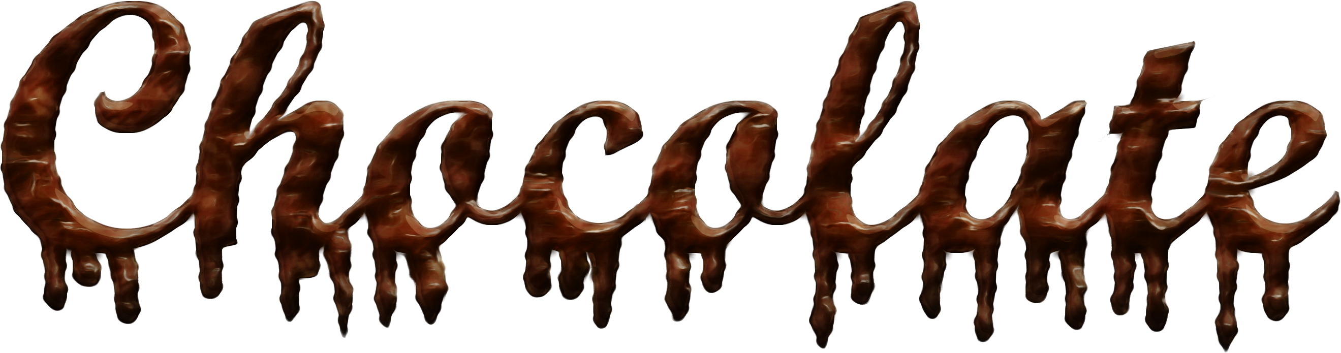 Dripping Chocolate Text PNG