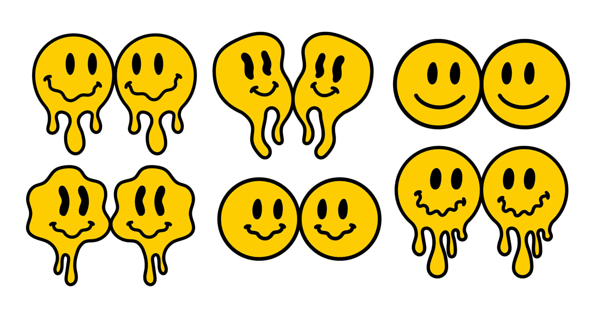 Big smiley emoji grinning face drawing color image • wall stickers  confused, round, big smile | myloview.com