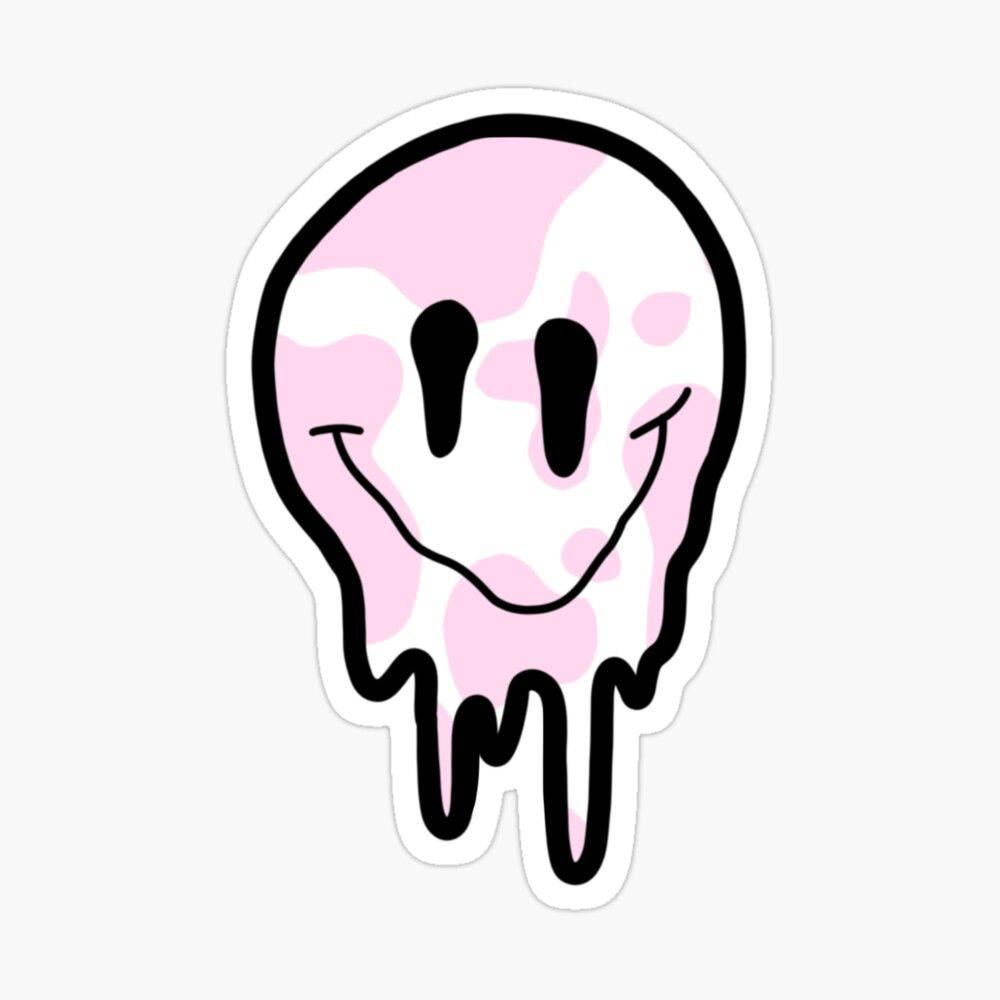 Dripping Pink Preppy Smiley Face Wallpaper