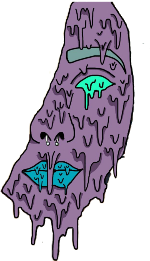 Dripping Purple Monster Sticker PNG