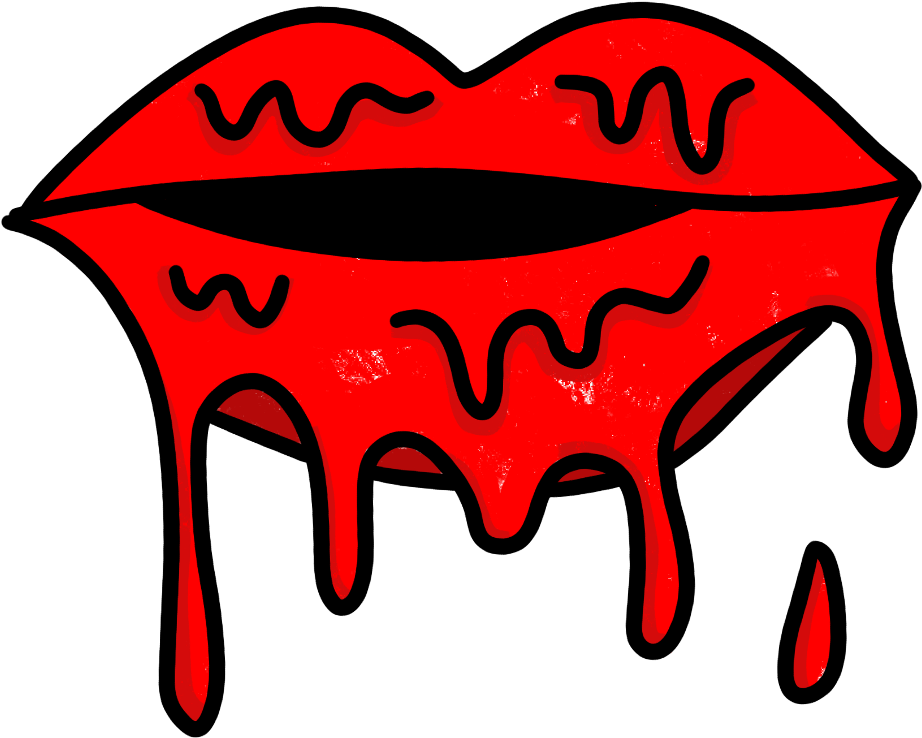 Dripping Red Lips Artwork PNG