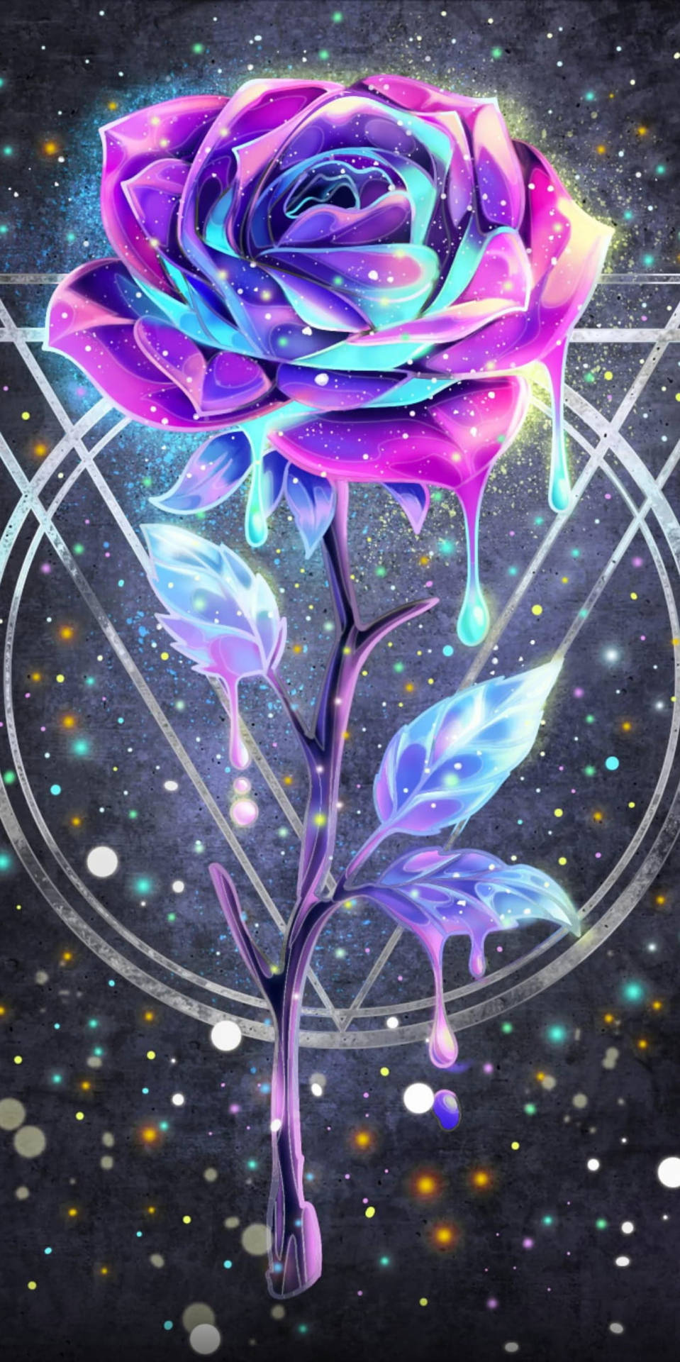 Drippy Rose Galaxy Wallpaper