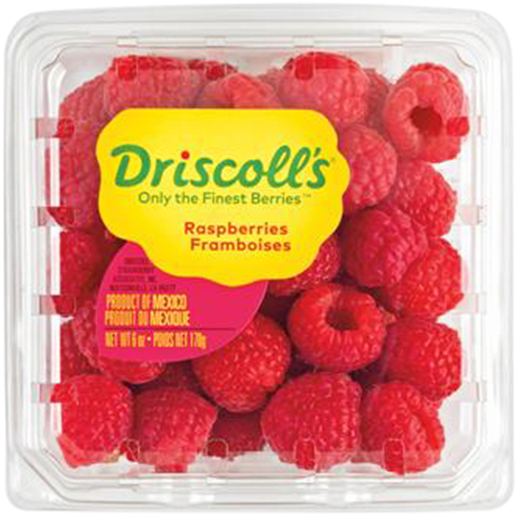 Driscolls Fresh Raspberries Packaged PNG