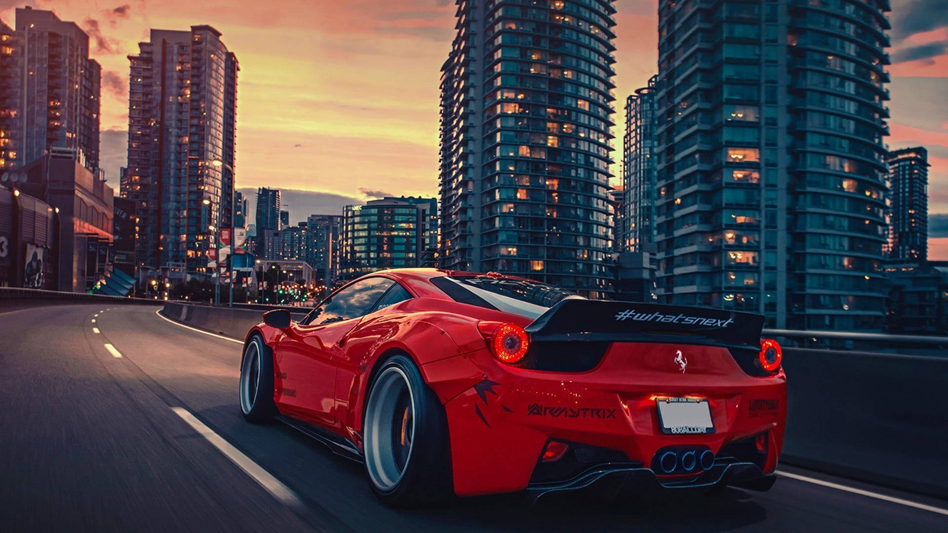 Driving Through The City, Ferrari Ipad Wallpaper