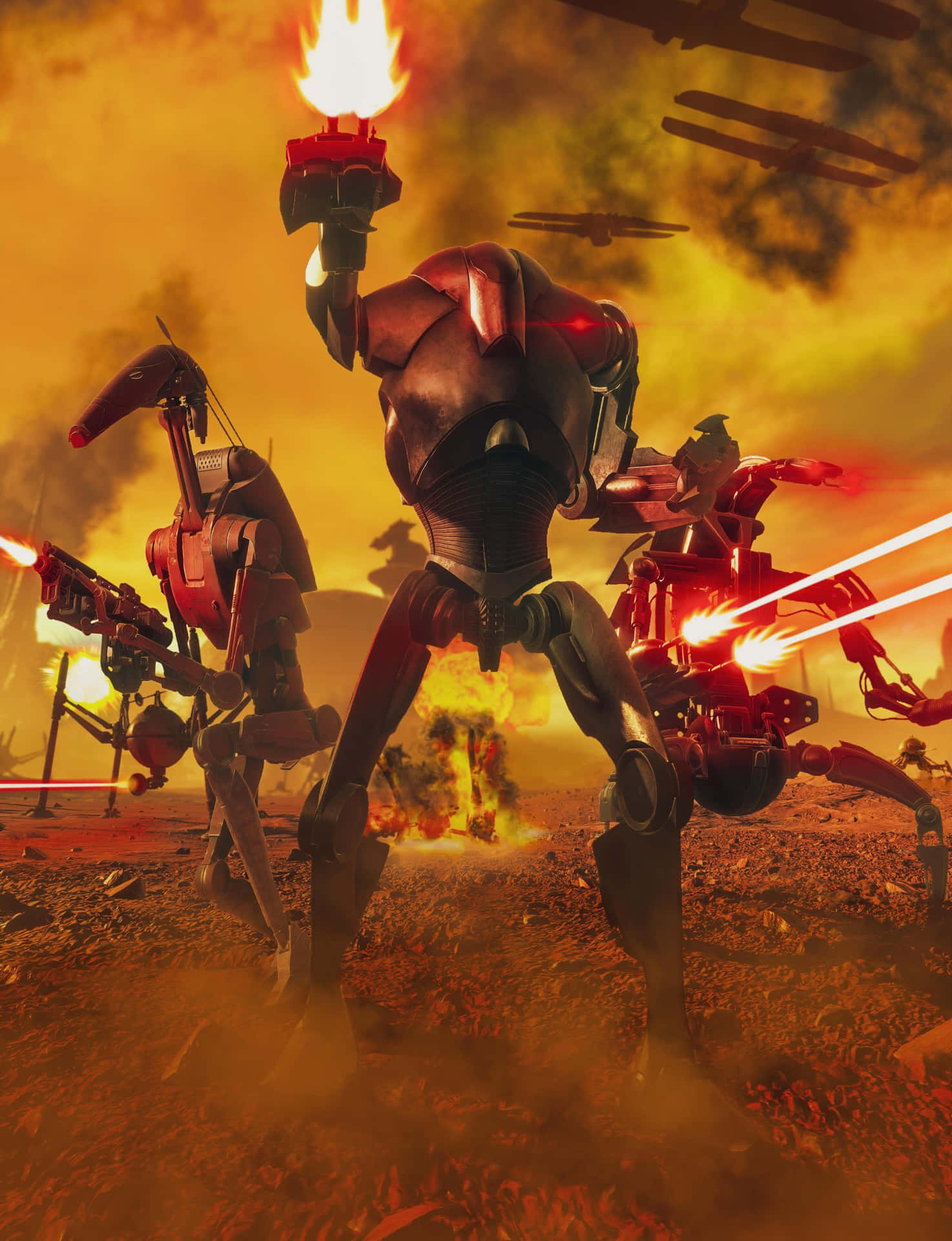 Prepare to Experience the Future with Droid Army Wallpaper