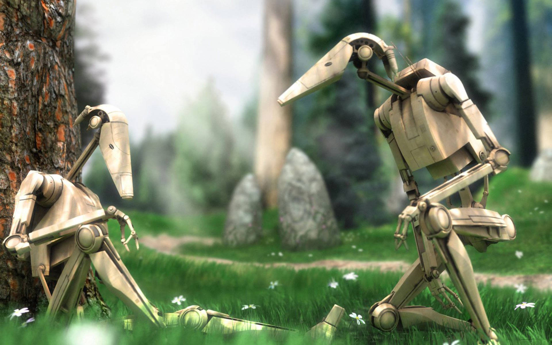 Droid Resting Forest Wallpaper