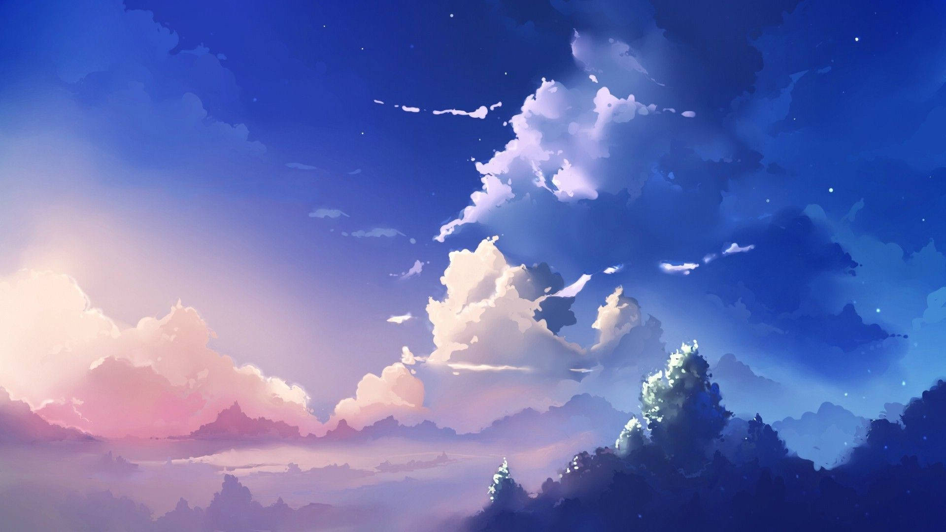 Drømmende Anime Cloud Illustrationer Wallpaper