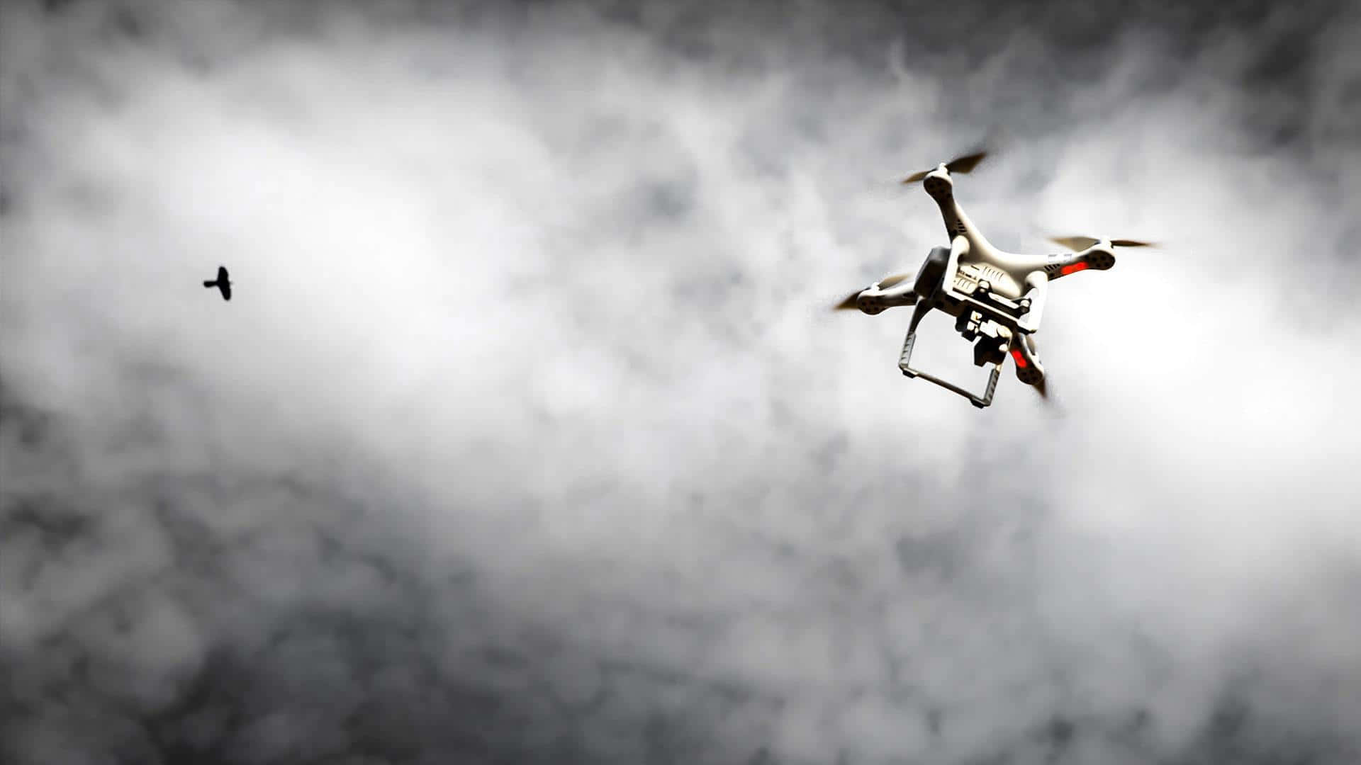 A drone flying in the air.