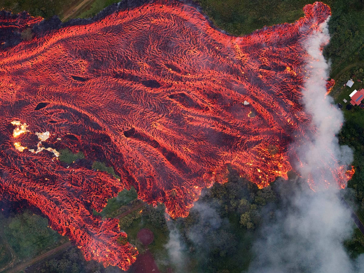 Drone Shot Kilauea Volcano Eruption Wallpaper