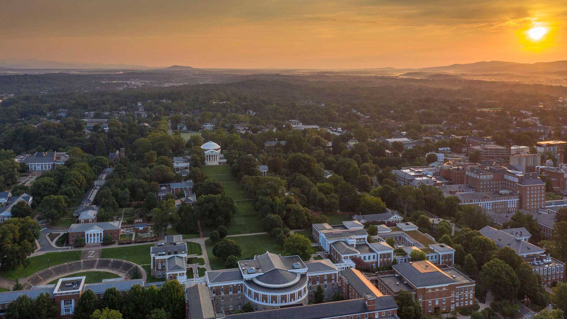 Drone Shot University Of Virginia Campus Wallpaper