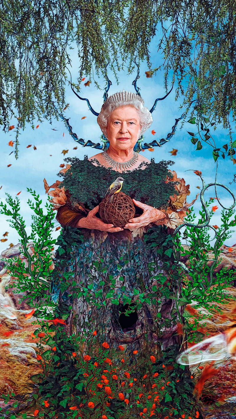 Dronning Elizabeth Stiliseret Fotografi Wallpaper