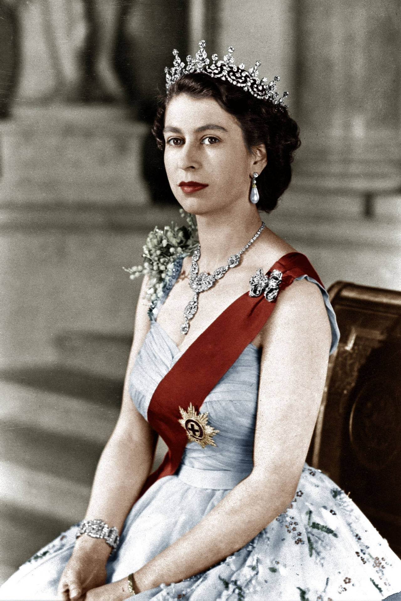 Dronning Elizabeth Vintage Unge Fotografi Wallpaper