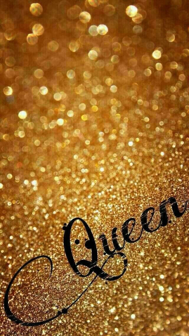 Dronning På Guld Glitter Wallpaper