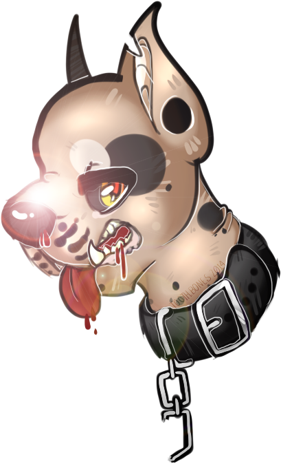Drooling Anime Style Dog Character PNG