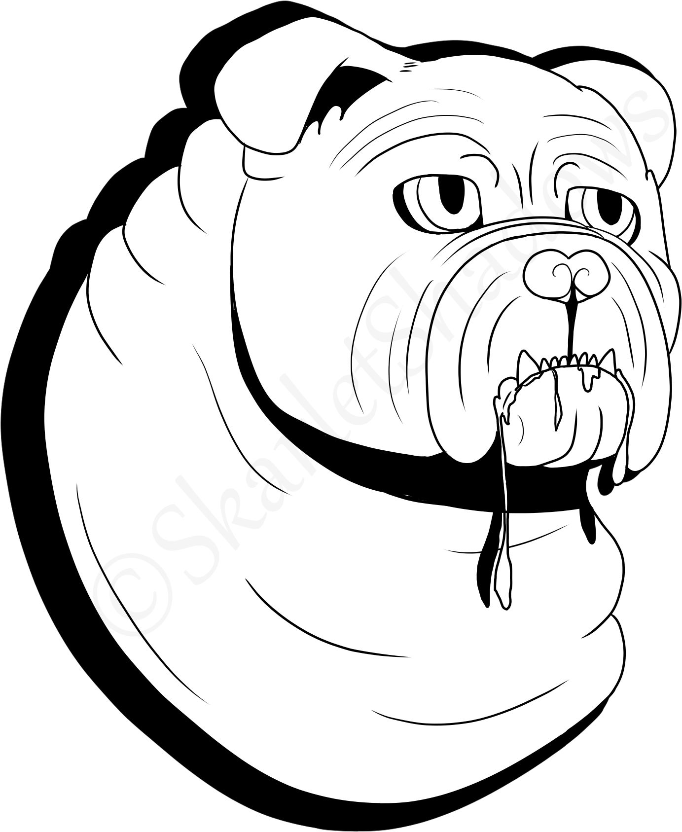 Drooling Bulldog Cartoon PNG