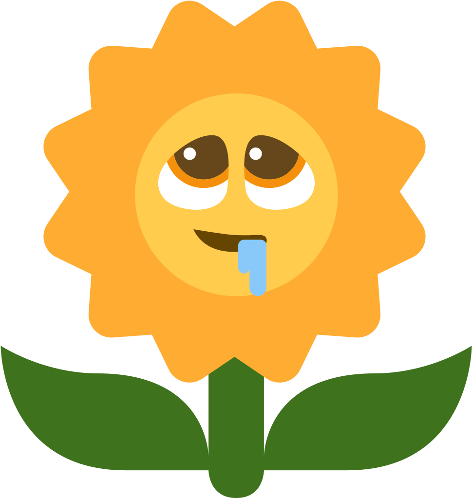 Drooling Flower Cartoon Character PNG