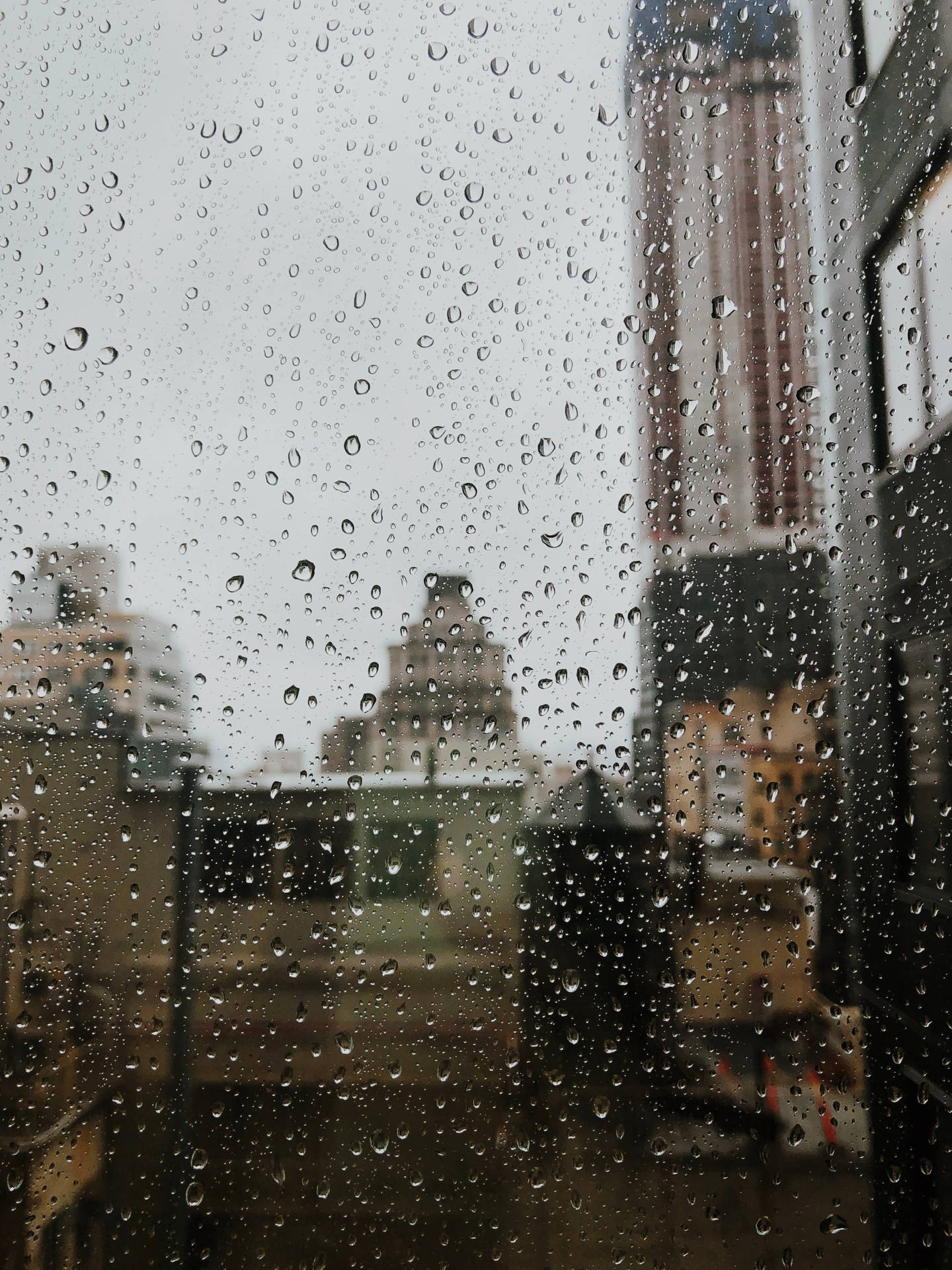Download Drops, Rain, Window, City, Glass Wallpaper 