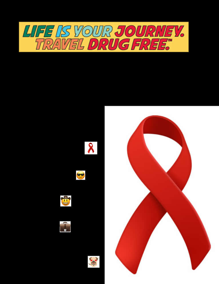 Drug Free Red Ribbon Campaign Poster PNG
