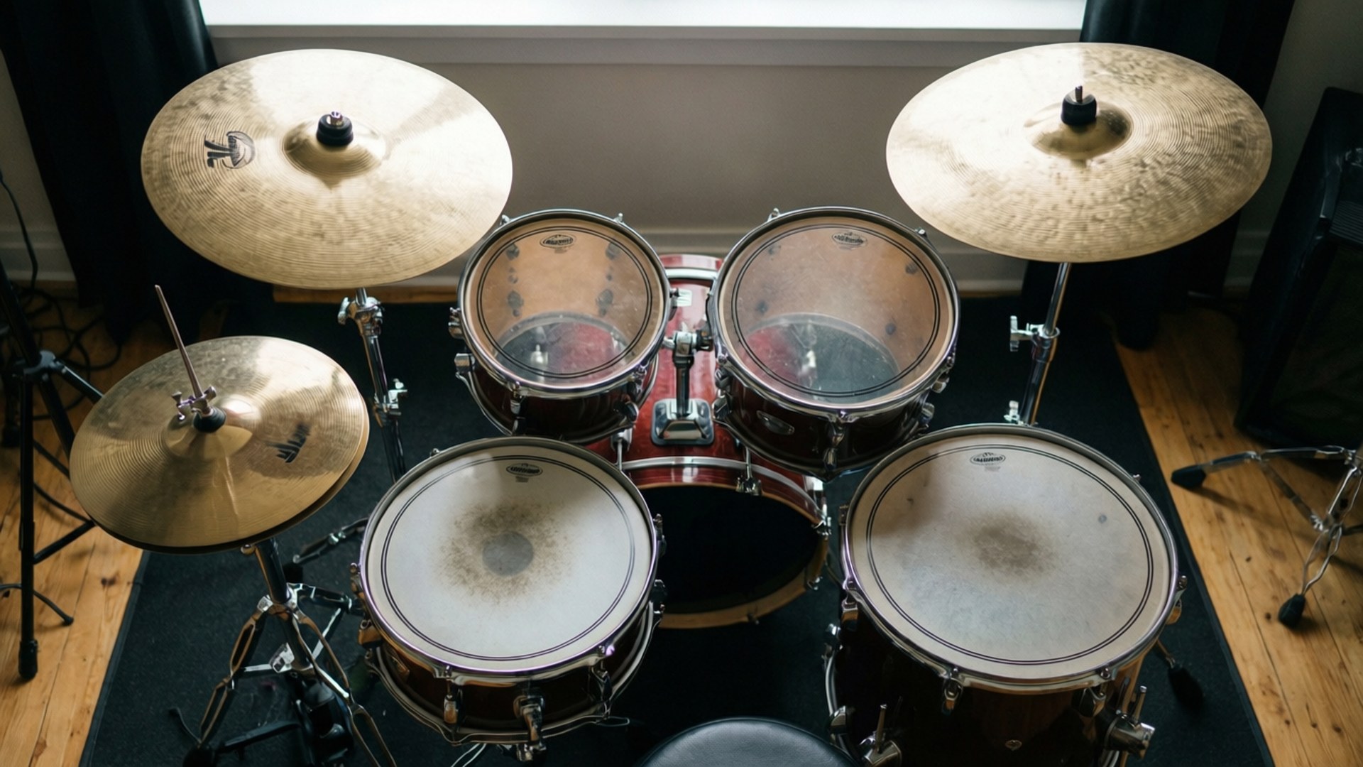 Drum Kit dari Atas Wallpaper