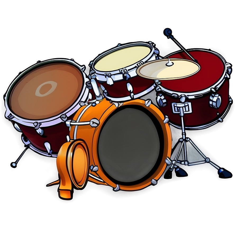 Download Drum Set Cartoon Png 92 | Wallpapers.com