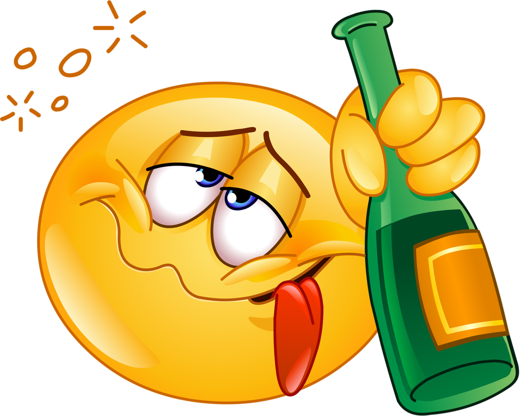 Drunk_ Emoji_ Holding_ Bottle PNG