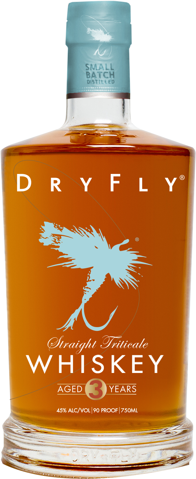 Dry Fly Straight Triticale Whiskey Bottle PNG