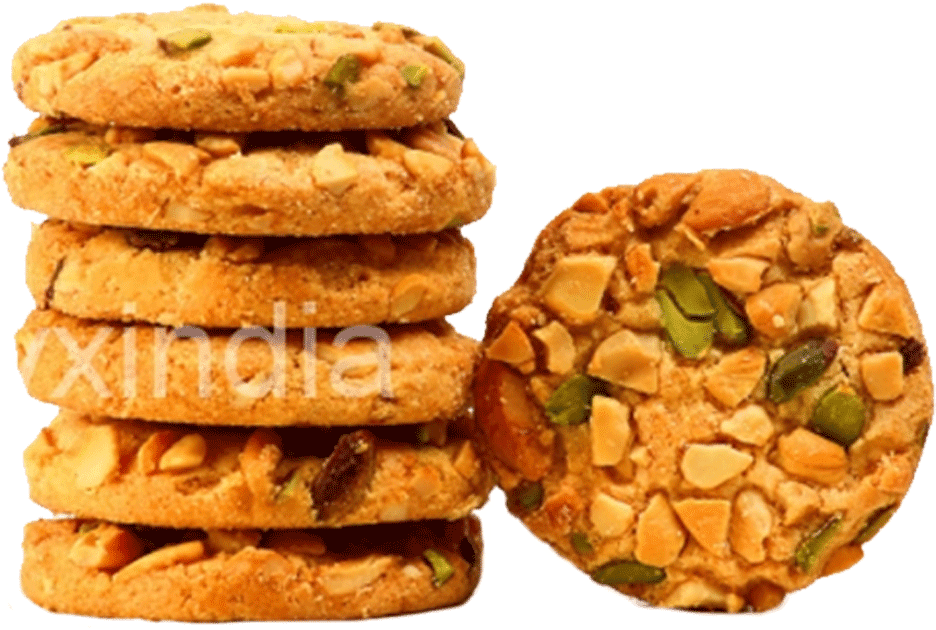 Dry Fruit Cookies Stacked PNG