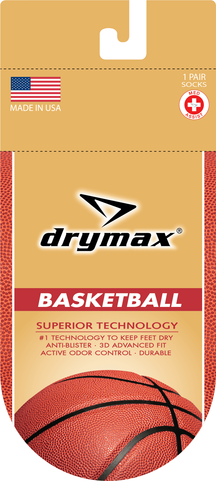 Drymax Basketball Socks Packaging PNG