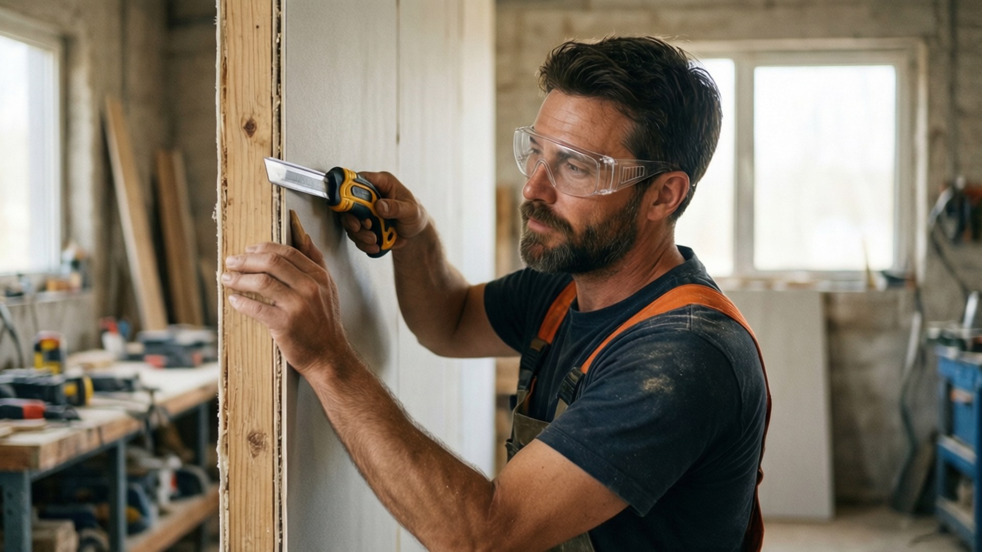 Trockenbauinstallation im Gange Wallpaper