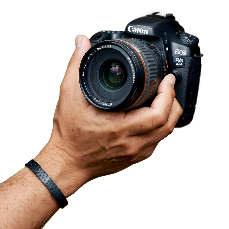 Dslr Camera In Hand Png Ctq34 PNG