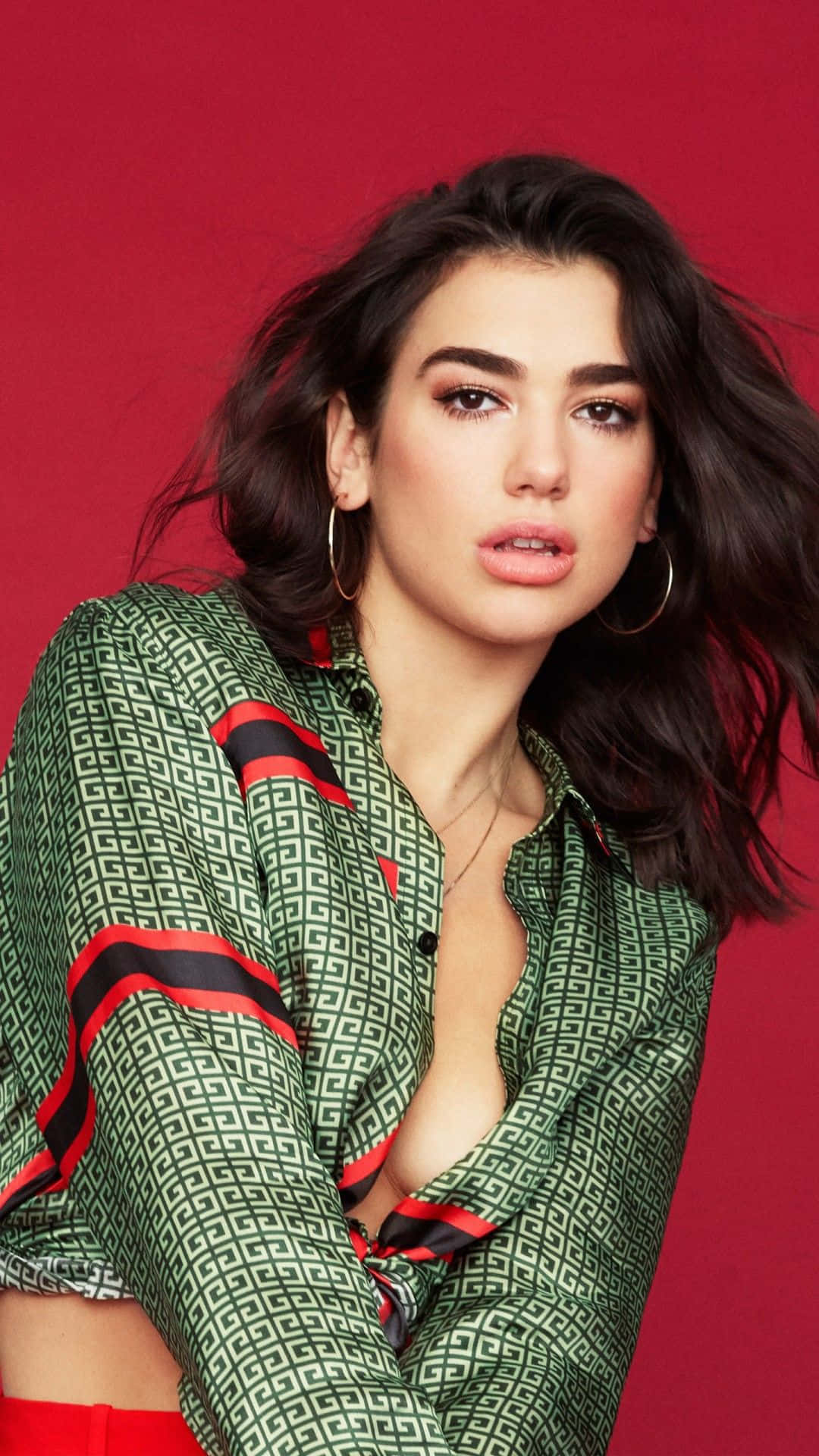 Singer and songwriter Dua Lipa performing live.