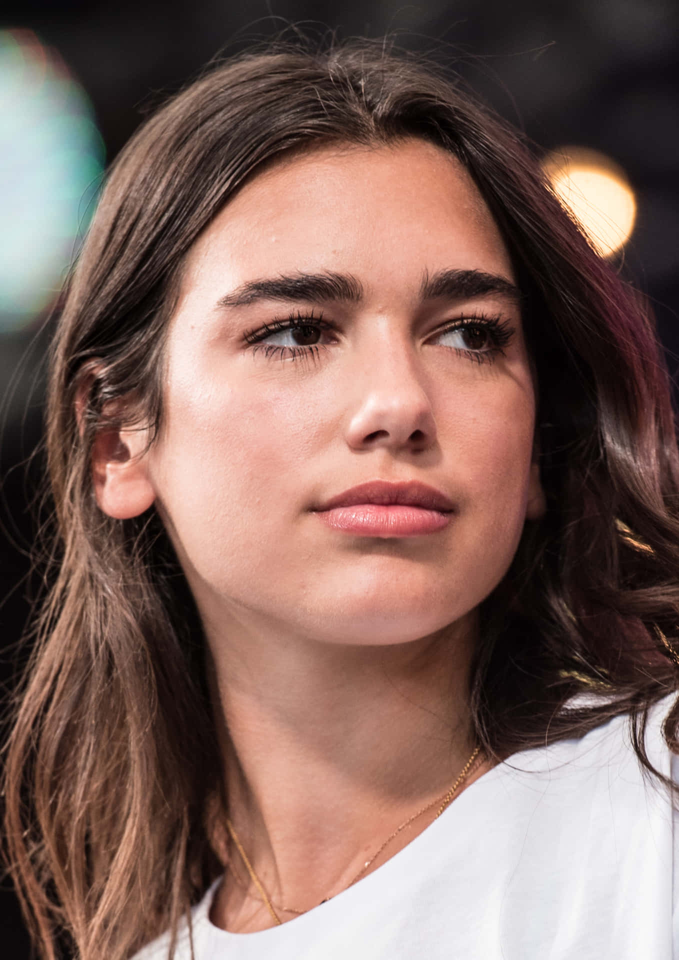 Dua Lipa looking sultry in a strapless dress