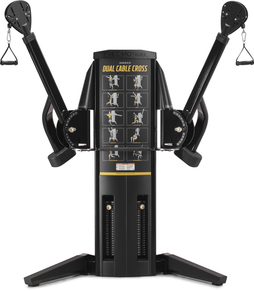 Dual Cable Cross Machine Freemotion Fitness Equipment PNG