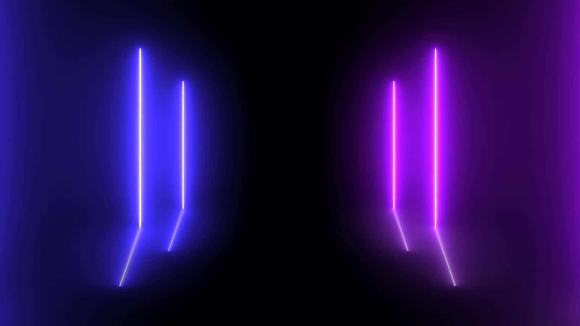 Dual Color Neon Lights Abstract Wallpaper
