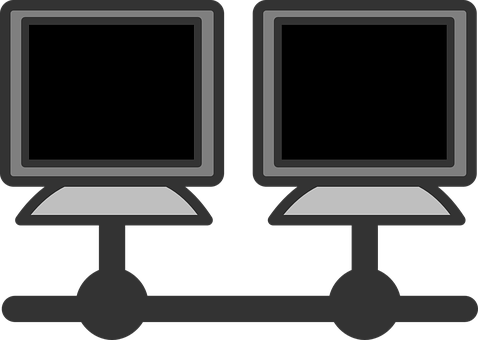 Dual Computer Network Icon PNG