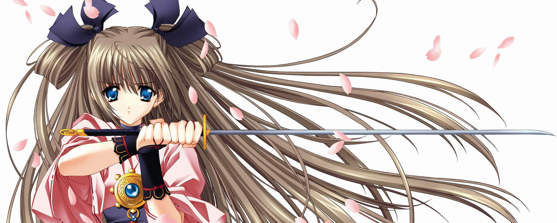 Dual Monitor Anime Girl Sword Wallpaper