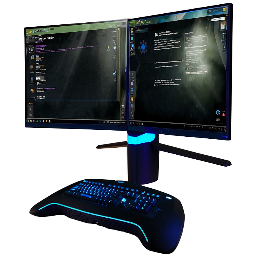 Dual Monitor Pc Setup Png Klc69 PNG