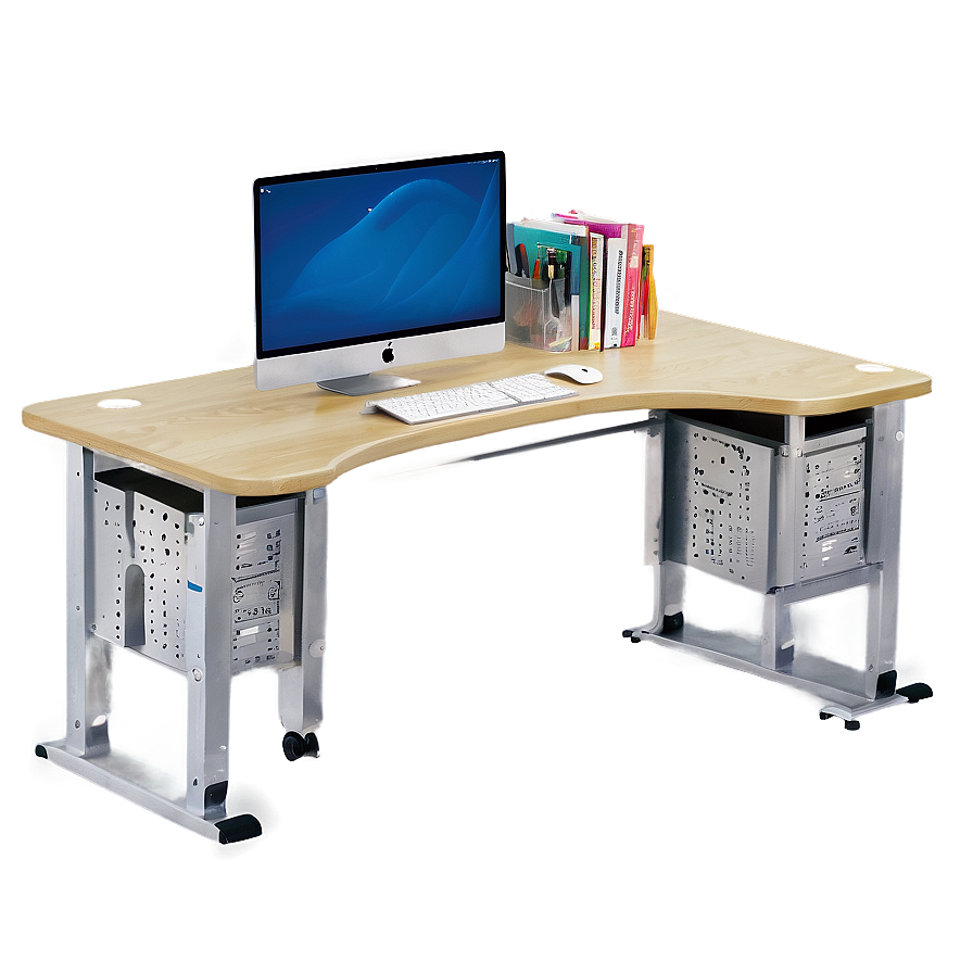 Dual Monitor Student Desk Png Lec PNG