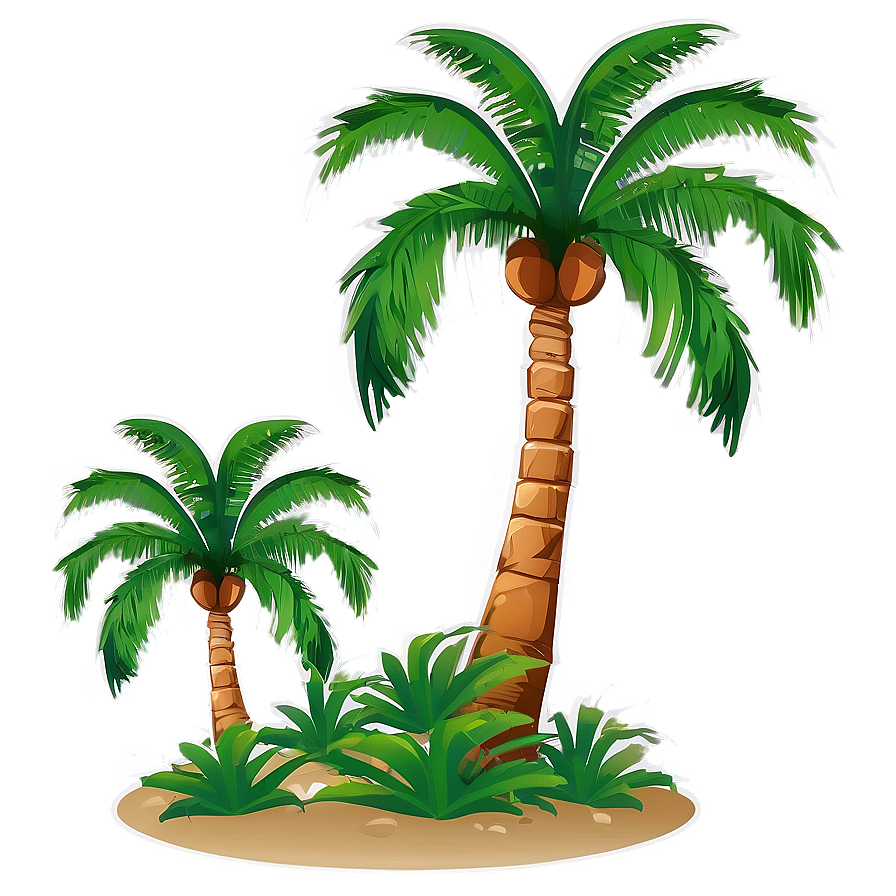 Dual Palm Tree Silhouette Png 06262024 PNG