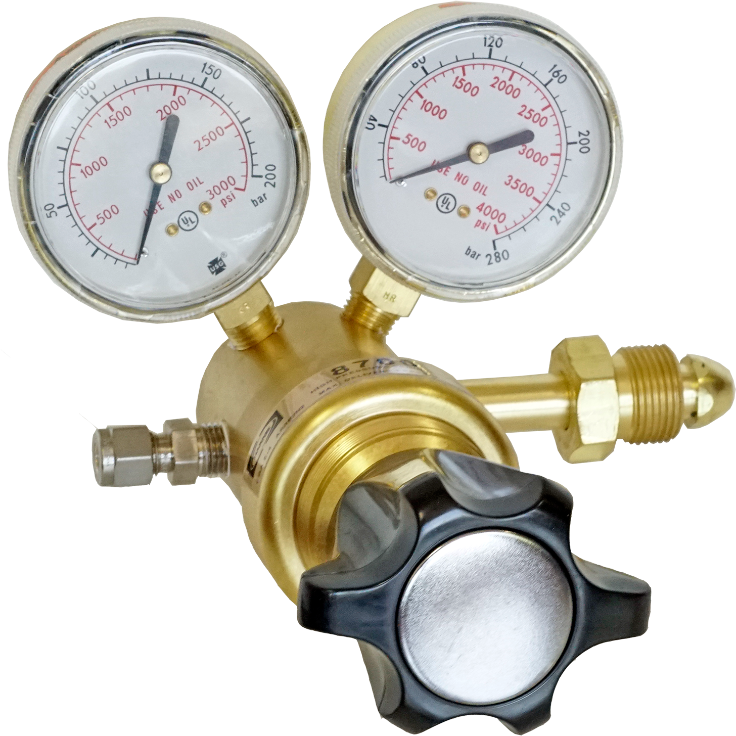 Dual Pressure Gauges Brass Regulator PNG