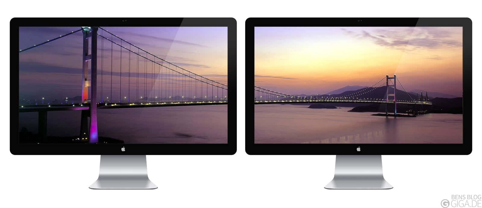 Two Monitors With A Bridge