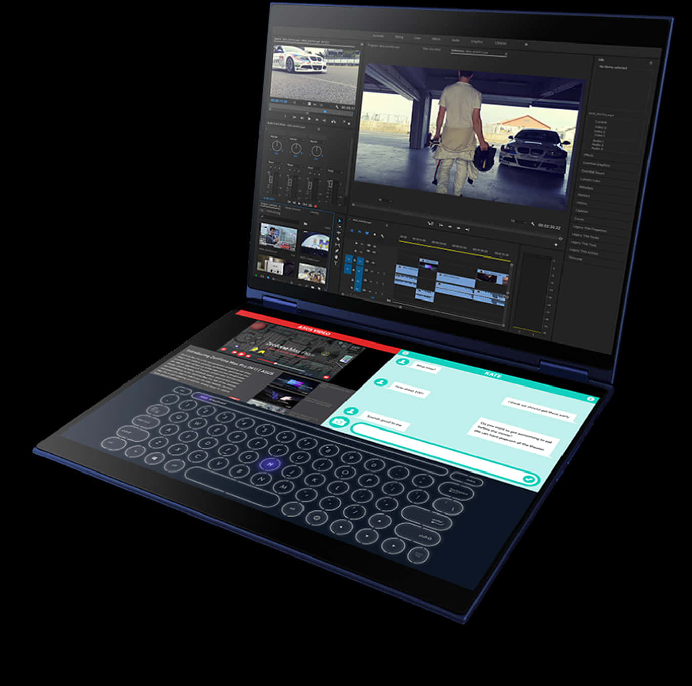 Dual Screen Professional Laptop PNG