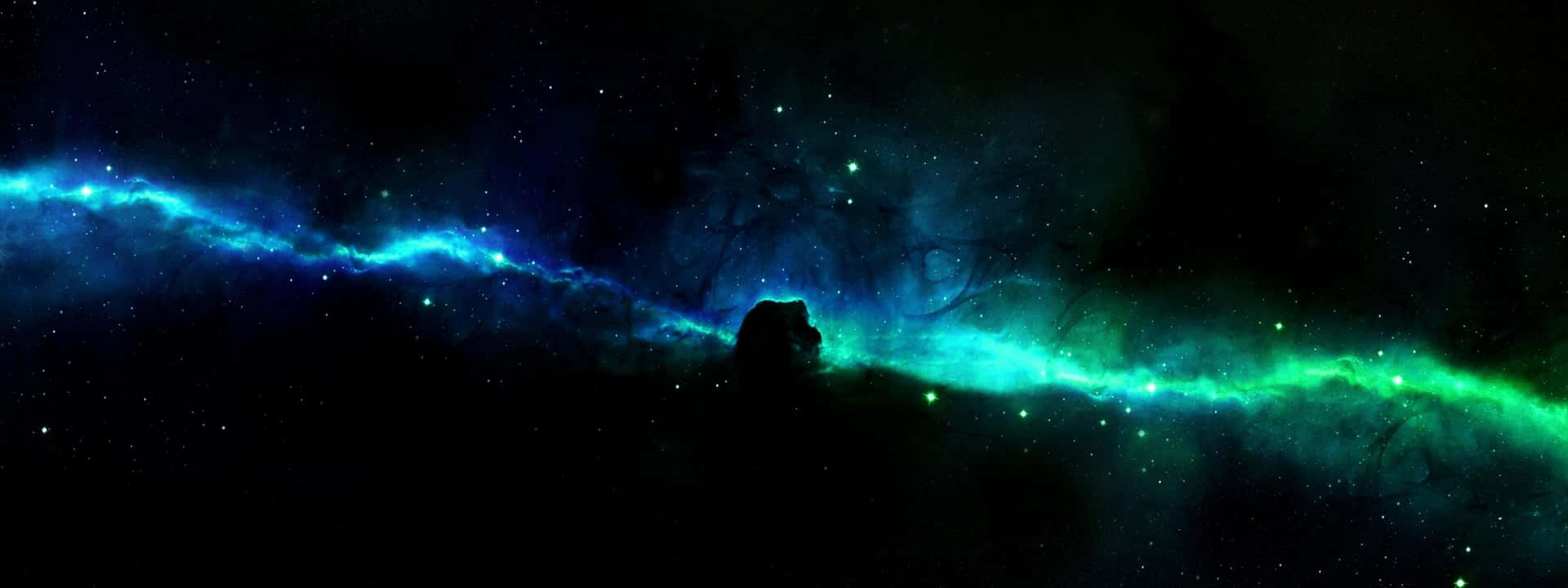 A Green And Blue Space With A Cat Standing In The Middle Wallpaper
